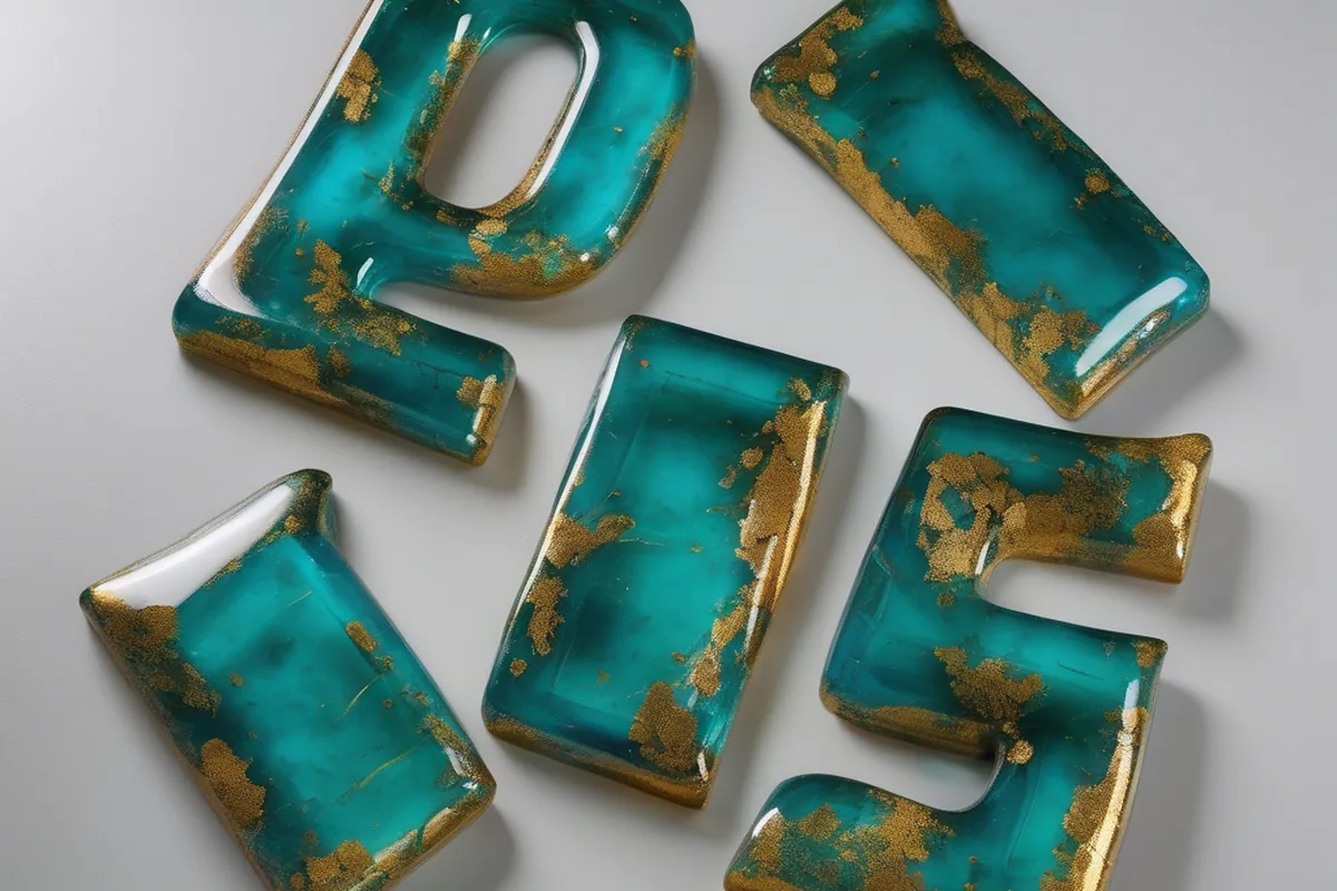 Decorative epoxy resin letters
